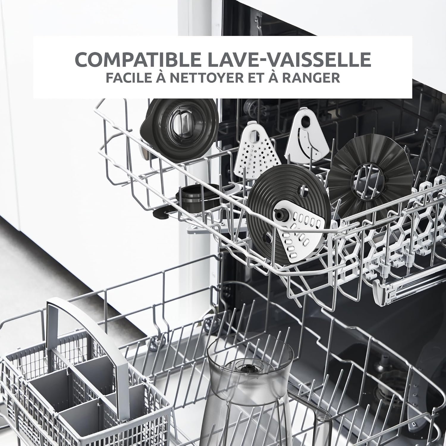 Robot Multifonction 800W Avec 6Accessoires Et 25 Fonctions Easy Force Moulinex FP247810 – Image 4