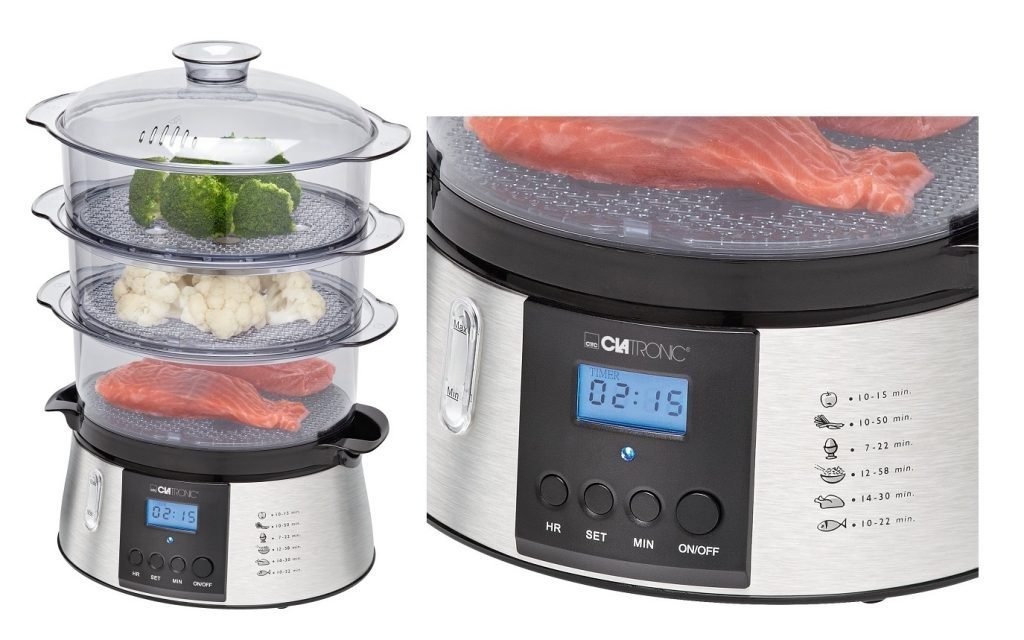 Cuiseur Vapeur Électrique En Inox 800W Clatronic DG3547 – Image 2