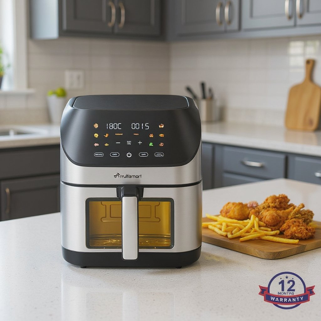 Friteuse inox Sans Huile 8L 1800W Numérique Avec Fenêtre Visible Multismart MS-AF3528 – Image 3