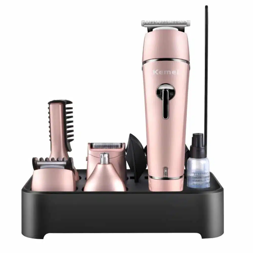 Tondeuse Cheveux Sans Fil Multifonction 10 en 1 Kemei KM-1015 Rose – Image 2