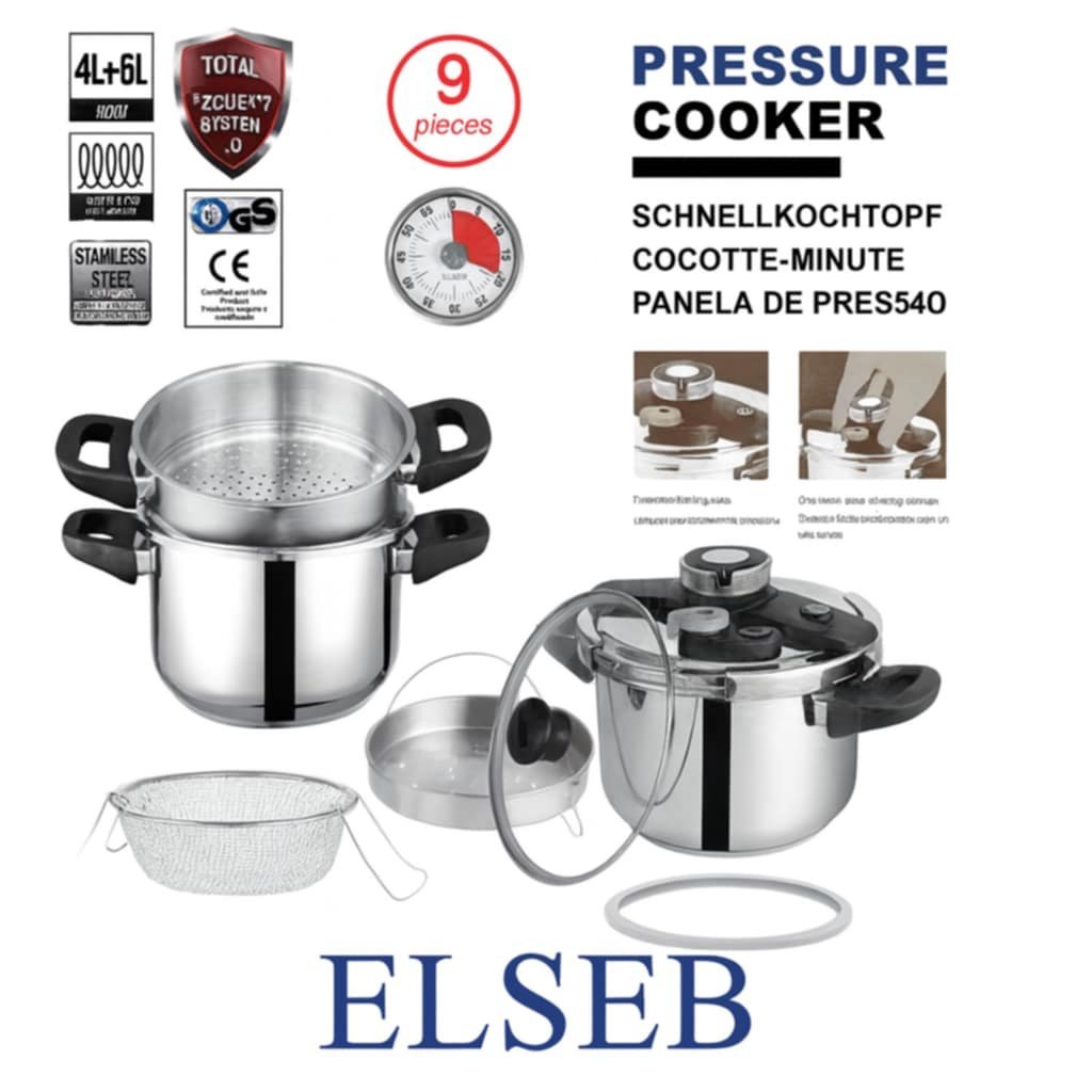 Cocotte Elseb 9 pcs 4L + 6L - inox 18 / 10