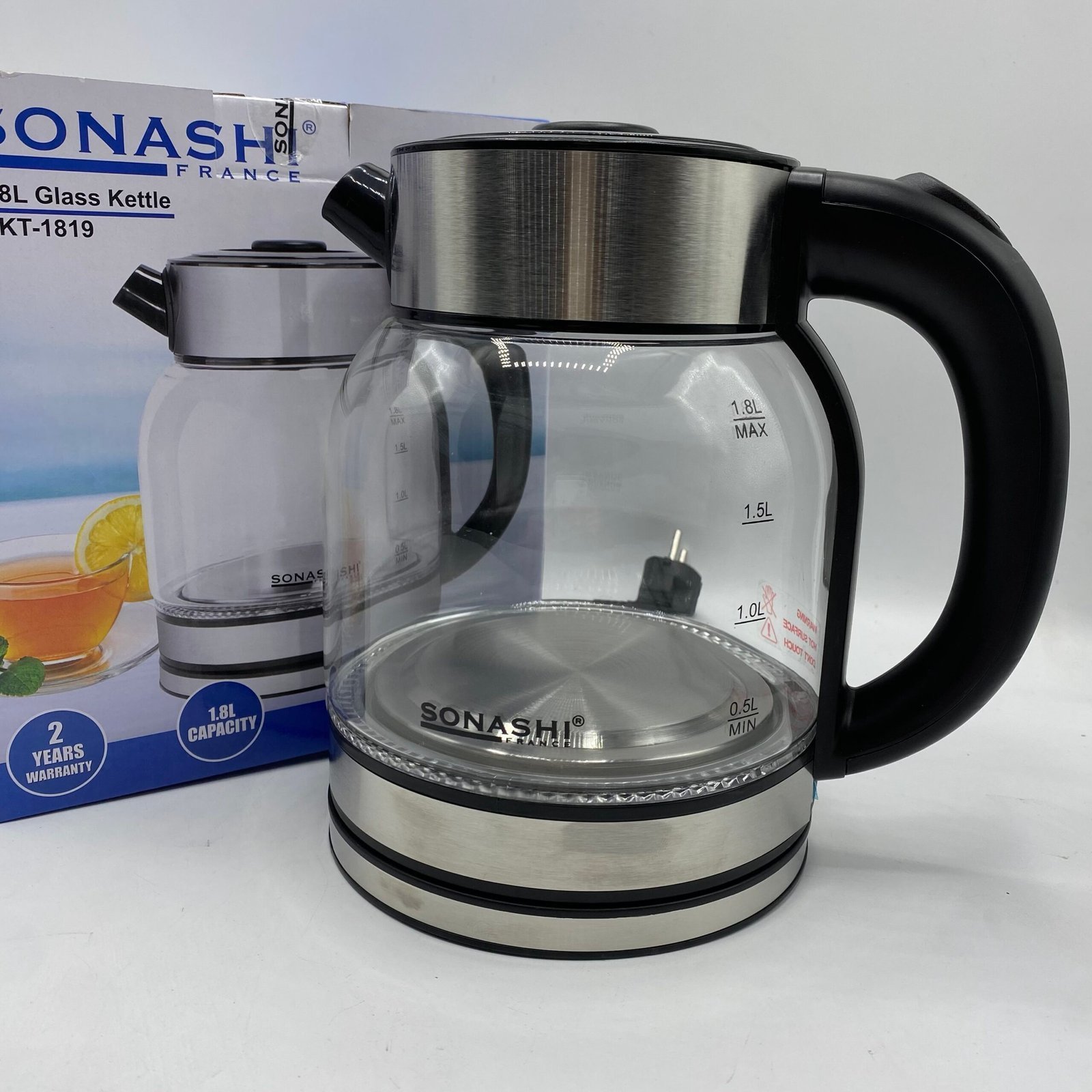 Bouilloire en verre 1500W 1.8L SKT-1819