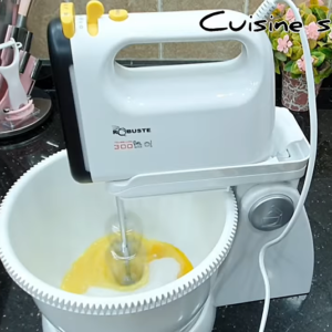 Batteur avec bol rotatif 300W Blanc Robuste T300