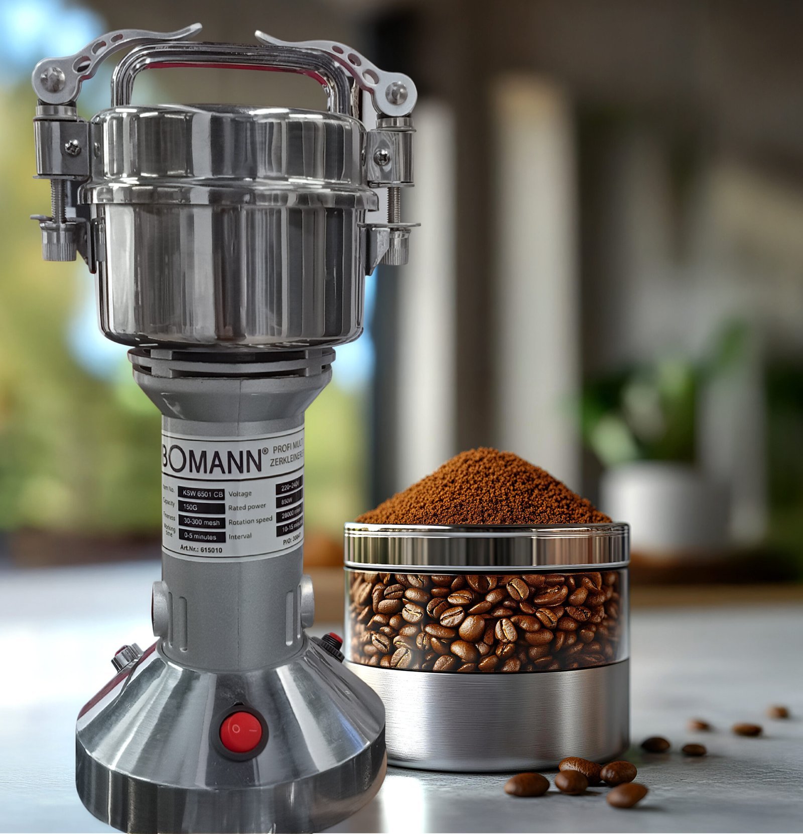 Moulin Professionnel à café et épices 200 G 1300 W Bomann Original KSW 6505 CB – Image 2
