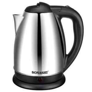 Bouilloire Electrique Sans Fil en Inox 1.8L 1500W Sonashi SKT-1804
