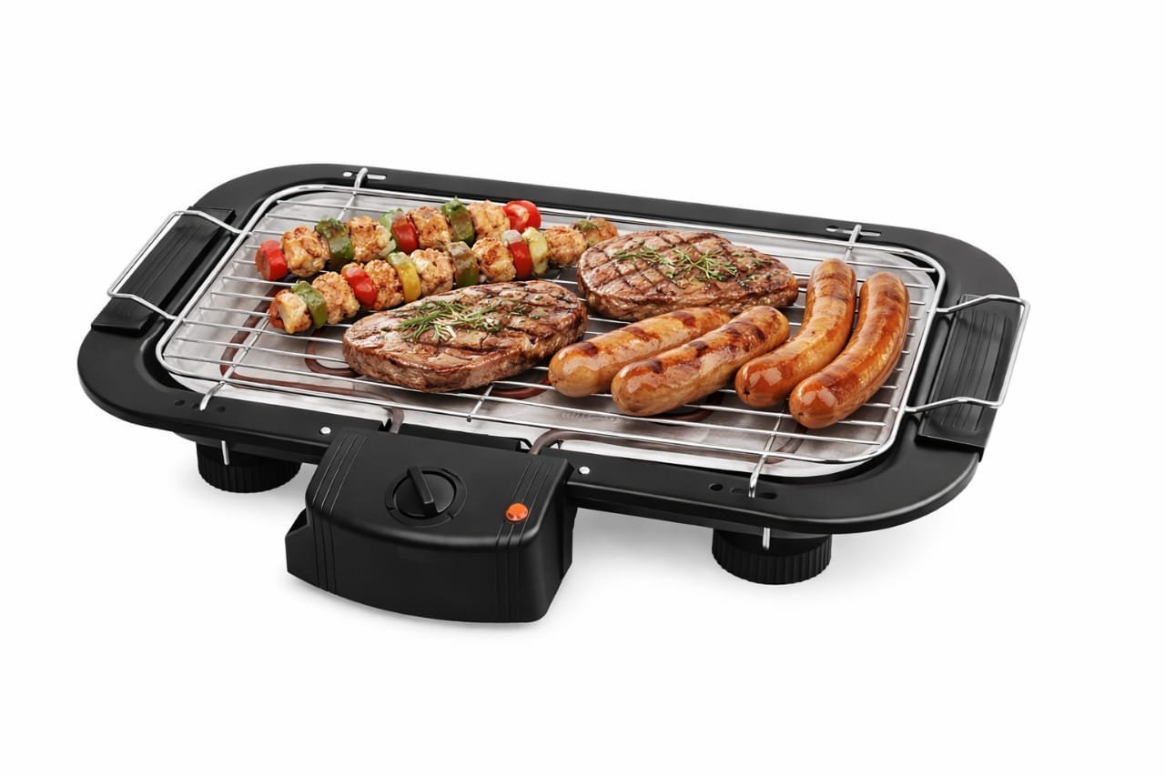 Barbecue électrique 2000 W L38×P22 CM Thermostat réglable, résistance et grille amovibles Saurex Electro