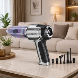 Mini Aspirateur Souffleur Sans Fil rechargable 80W avec 7 Accessoires Robuste AM80