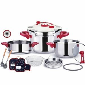 Cocotte inox 14 pcs 5+7L avec Minuteur en inox 18/10 Tirex