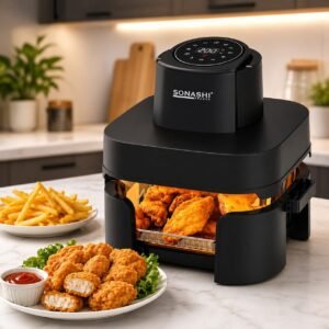 Airfryer Digital 4 en 1 Avec Bac en verre 6L+4.2L 1600W Sonashi SAF-642G