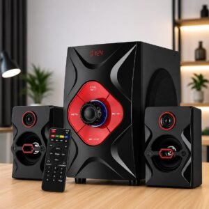 Haut-parleurs multimédia 3 Ppcs 4000W radio - Bluetooth -  2.1CH  Planetsat PSP-9041BT Rouge