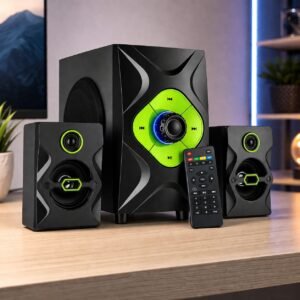Haut-parleurs multimédia 3 Ppcs 4000W radio - Bluetooth -  2.1CH  Planetsat PSP-9041BT Vert