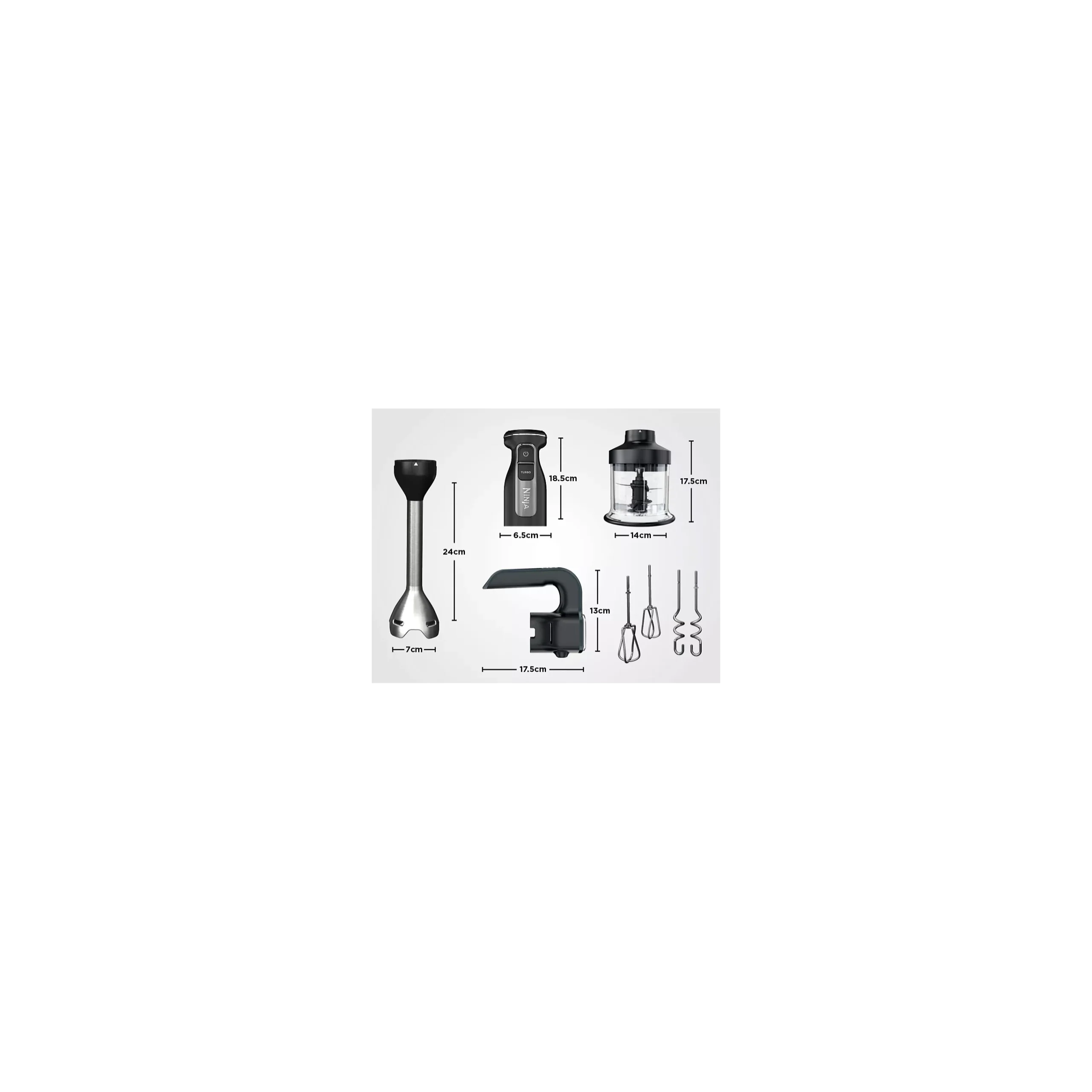 Kit Mixeur Plongeant Hachoir Batteur Base Multifonction 850W Ninja Original CI100EU – Image 6