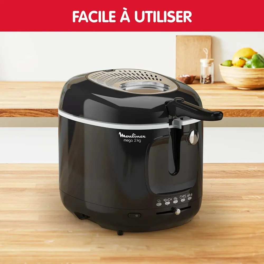 Friteuse Moulinex Classique Mega XXL, 2Kg, 1800W, Inox/Noir - AM480870 – Image 2