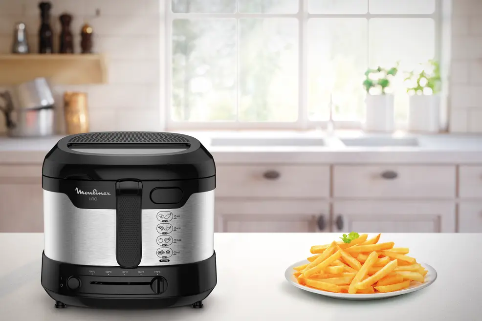 Friteuse 1.5L 1600W Uno Noir Moulinex Originnal inox AF215D10 – Image 4
