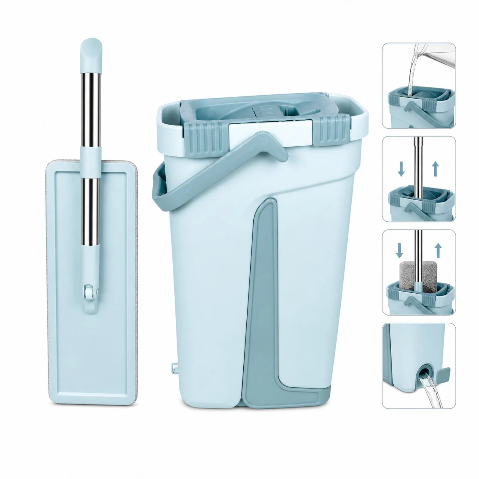 Balai clean magique 2 en 1 avec 2 Recharge Cleantex BM0370 Vert – Image 2