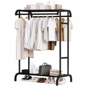 Porte-vêtements en Metal 109x148x50.5 CM Noir