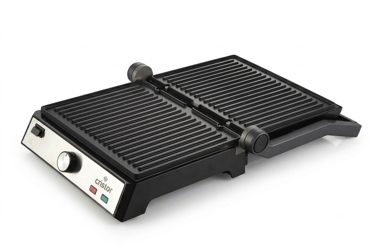 Panineuse et Grille Electrique Cristor 2000W Noir Inox KGL611XB